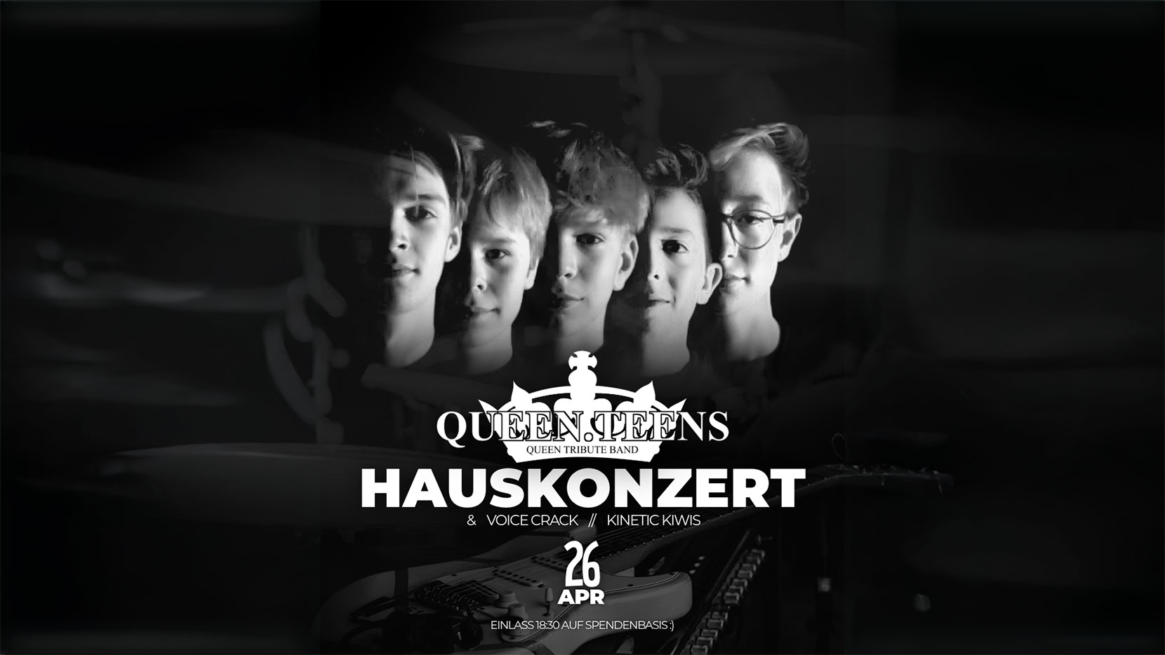 Queen-Teens: Schwarz-Weiß-Gesichter