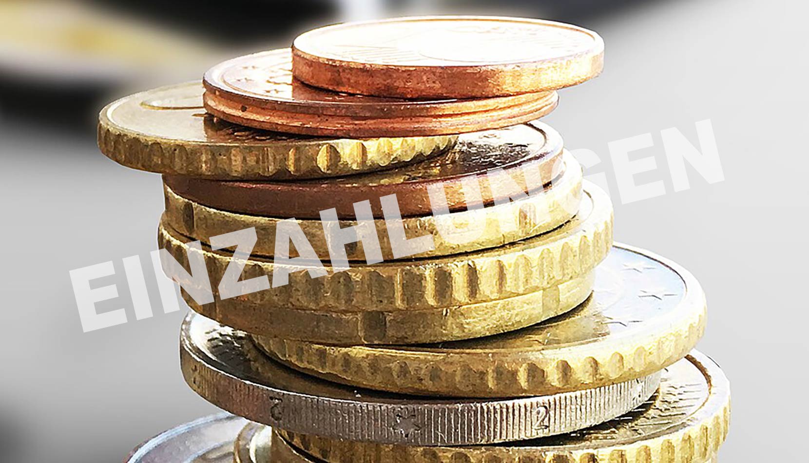 Muenzgeld, Seitenaufnahme, Text Einzahlungen