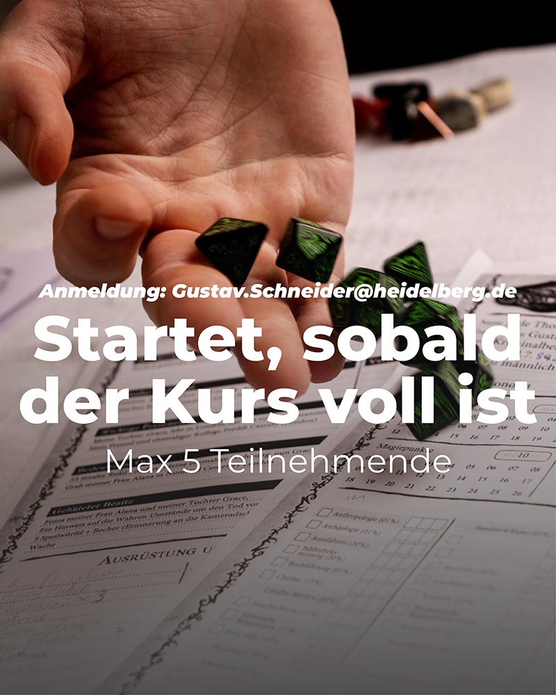 Kurst starte, sobald Anmeldungen eingegangen sind, Hintergrund Würfel